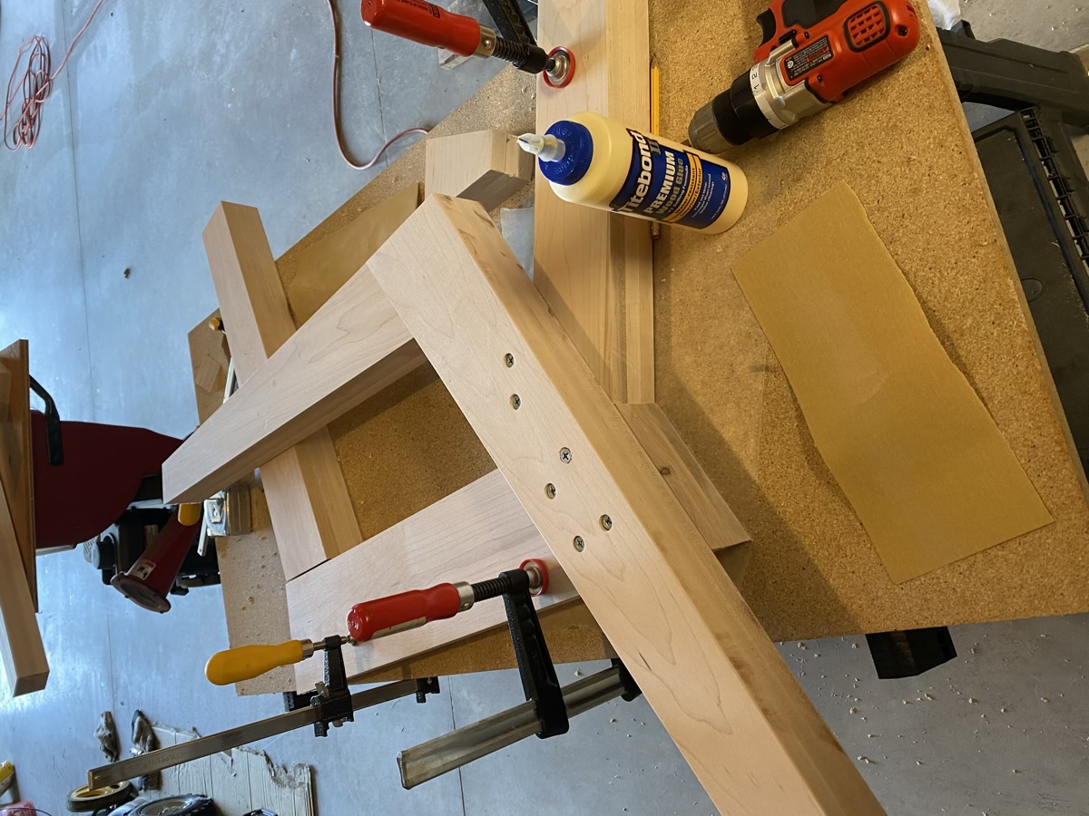 Gluing and screwing the back