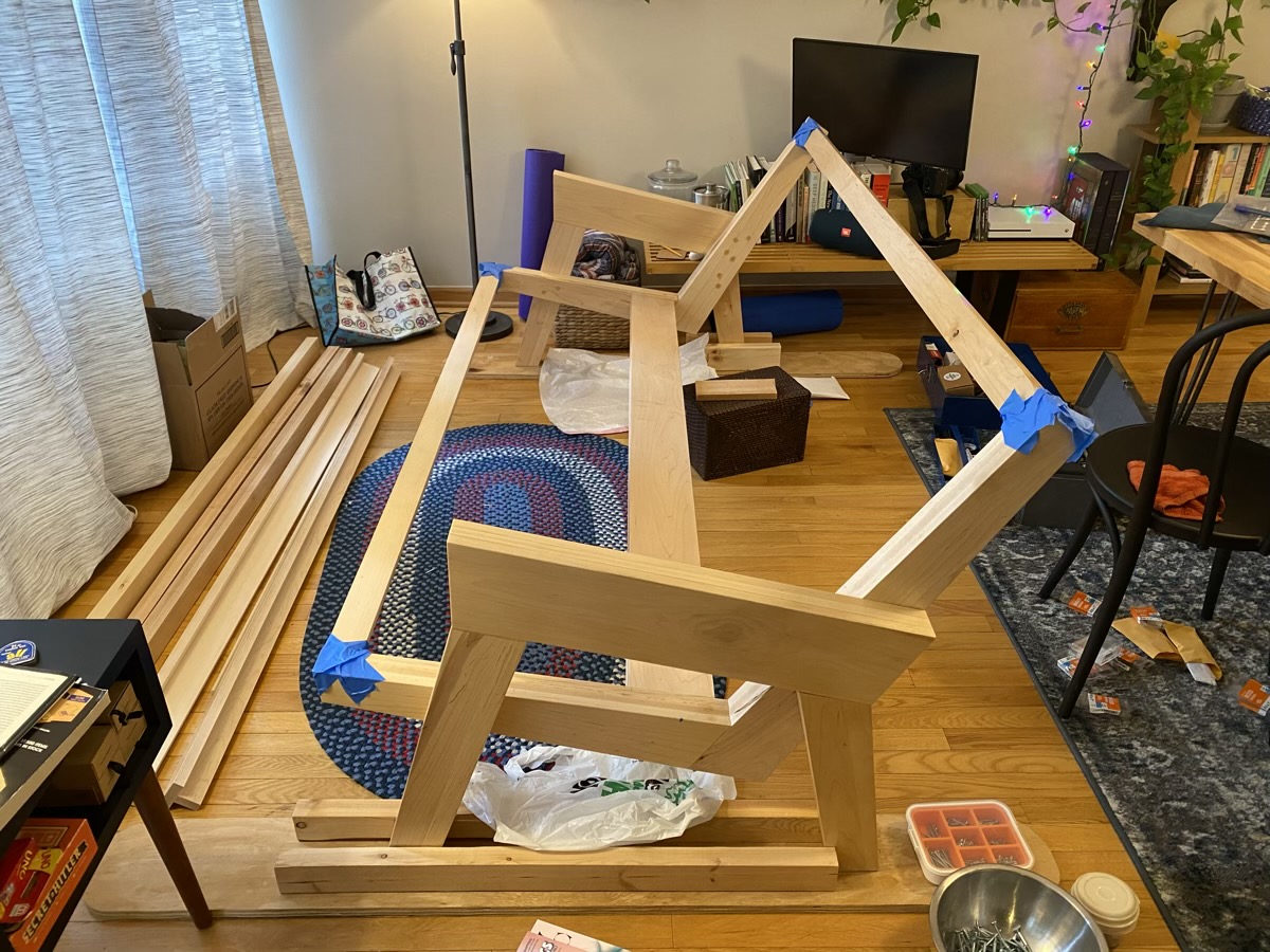 Putting it all together, one piece attached